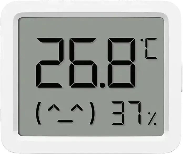 Xiaomi Smart Temperature and Humidity Monitor 3 Mini MJWSD06MMC, Bluetooth 5.0, LCD Display with Status Emoji, ABS Plastic, Desktop or Wall Mount, White