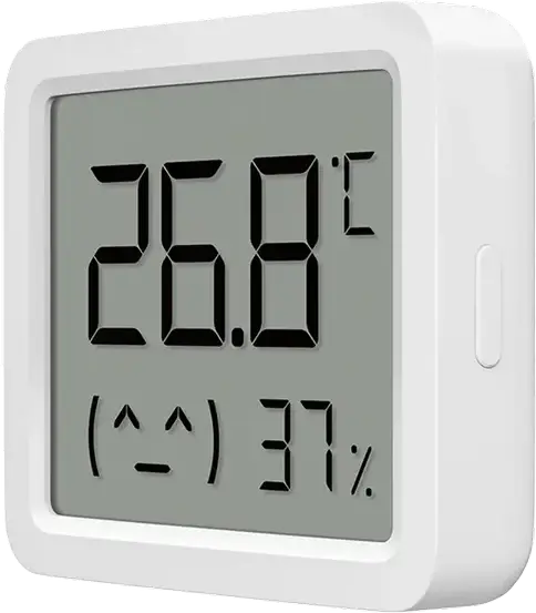 Xiaomi Smart Temperature and Humidity Monitor 3 Mini MJWSD06MMC, Bluetooth 5.0, LCD Display with Status Emoji, ABS Plastic, Desktop or Wall Mount, White