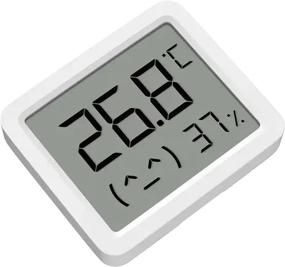 Xiaomi Smart Temperature and Humidity Monitor 3 Mini MJWSD06MMC, Bluetooth 5.0, LCD Display with Status Emoji, ABS Plastic, Desktop or Wall Mount, White