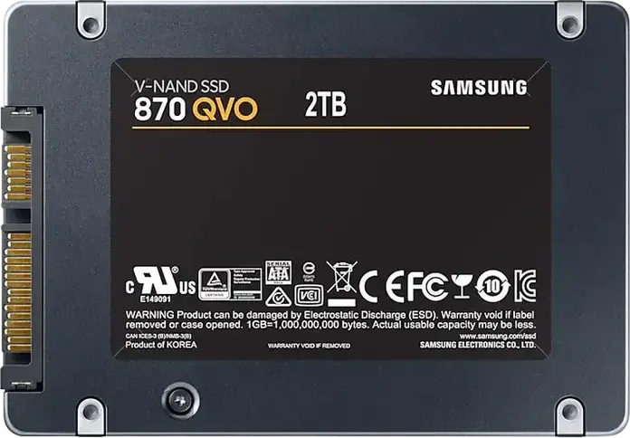 Samsung 870 QVO Internal SSD MZ-77Q2T0 2TB 2.5-inch SATA III 6Gb/s V-NAND QLC Up to 560MB/s Read 530MB/s Write with Intelligent TurboWrite