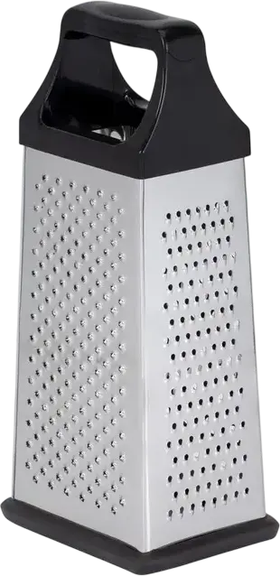 Rastelator RESTO 95410 SHAM cu 4 Laturi din Otel Inoxidabil, Maner Ergonomic din Silicon, Rezistent la Coroziune, Gri