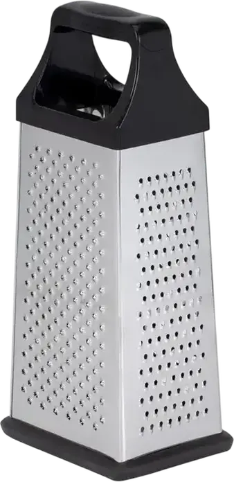 Rastelator RESTO 95410 SHAM cu 4 Laturi din Otel Inoxidabil, Maner Ergonomic din Silicon, Rezistent la Coroziune, Gri