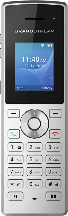 Grandstream WP810 Portable Cordless Wi-Fi IP Phone, Dual-band 802.11ac, 2 SIP Accounts, HD Voice, Noise Shield, Color TFT LCD, Silver