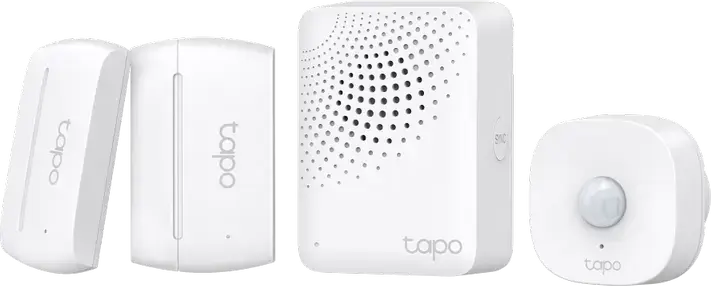 TP-Link Tapo T30 KIT Smart Sensor Starter Kit with Tapo H100 Hub, T100 Motion Sensor, 2x T110 Contact Sensors, White, Flame Retardant Material