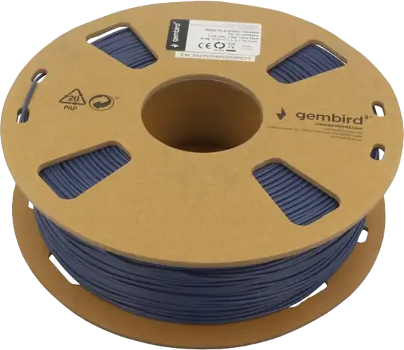 Gembird 3DP-PLA-01-MTMG PLA Filament 1.75mm Matte Navy Blue, 1kg Spool, 190-220°C Printing Temp, Recyclable Cardboard Spool