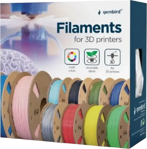 Gembird 3DP-PLA-01-MTMG PLA Filament 1.75mm Matte Navy Blue, 1kg Spool, 190-220°C Printing Temp, Recyclable Cardboard Spool