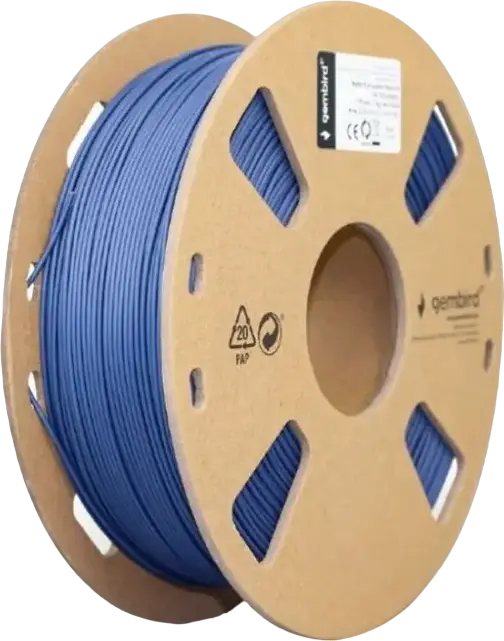 Gembird 3DP-PLA-01-MTMG PLA Filament 1.75mm Matte Navy Blue, 1kg Spool, 190-220°C Printing Temp, Recyclable Cardboard Spool