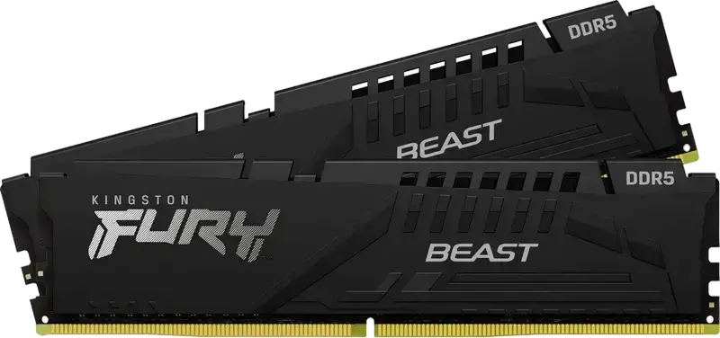 Kingston FURY Beast DDR5 32GB Kit (2x16GB) 6800MHz CL34 RAM KF560C36BBE2K2-32, Intel XMP 3.0, AMD EXPO, Low-Profile Aluminum Heat Spreader, Black
