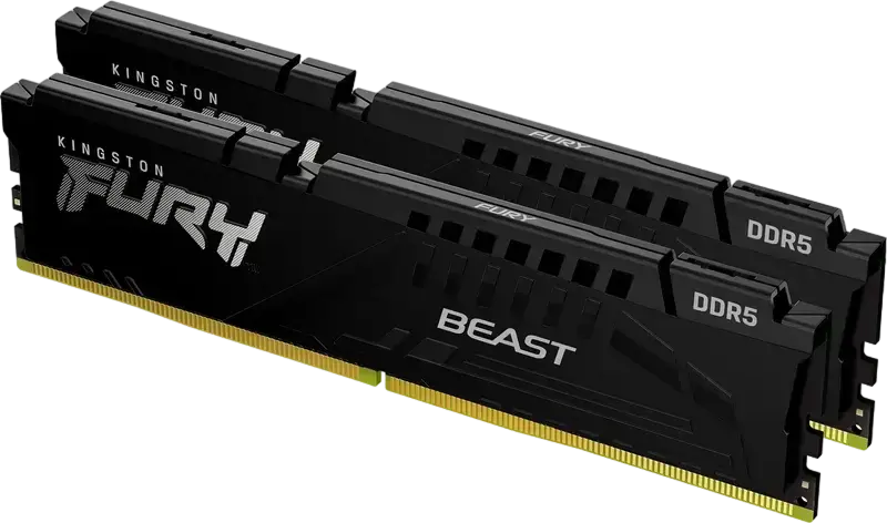Kingston FURY Beast DDR5 32GB Kit (2x16GB) 6800MHz CL34 RAM KF560C36BBE2K2-32, Intel XMP 3.0, AMD EXPO, Low-Profile Aluminum Heat Spreader, Black