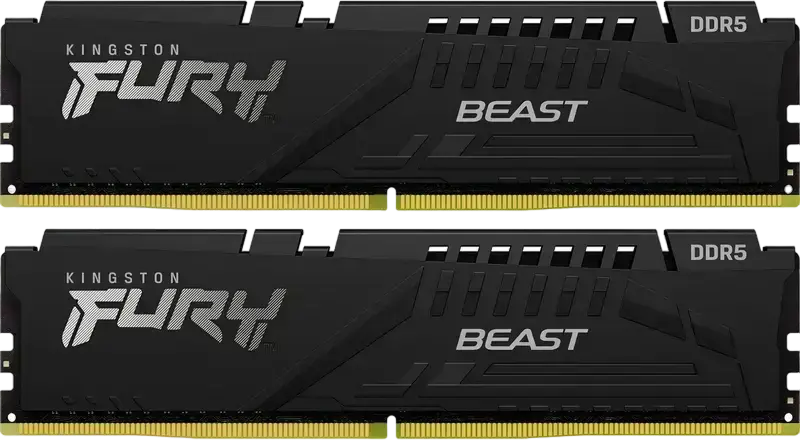 Kingston FURY Beast DDR5 32GB Kit (2x16GB) 6800MHz CL34 RAM KF560C36BBE2K2-32, Intel XMP 3.0, AMD EXPO, Low-Profile Aluminum Heat Spreader, Black