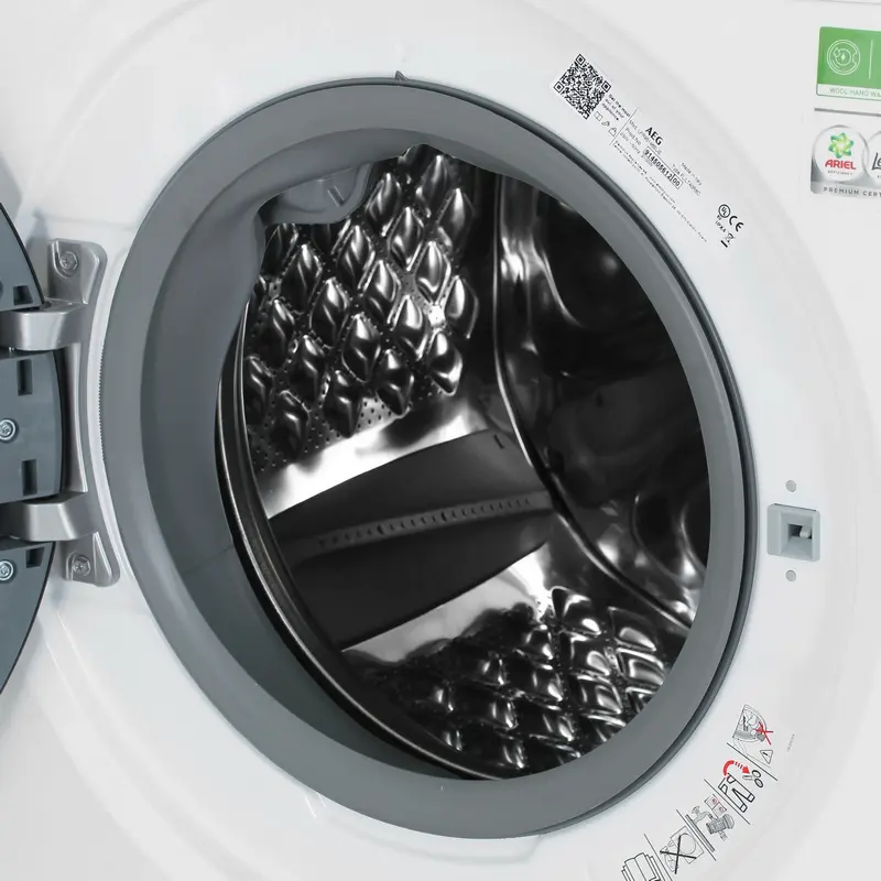 AEG LFR95146SUE 9000 Series AbsoluteCare Front-Load Washing Machine, 10kg, 1400rpm, Energy Class A, ProSteam, SoftWater, Wi-Fi, White/Black