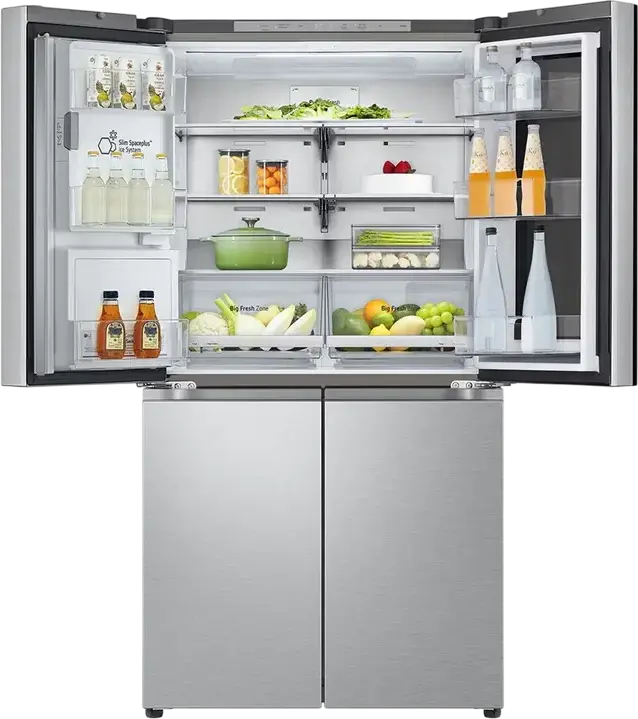 Frigider LG GMG960MBEE Side-by-Side, 610L, InstaView Door-in-Door, No Frost, Compressor Smart Inverter, Dispenser Apa si Gheață, ThinQ Wi-Fi, Argintiu