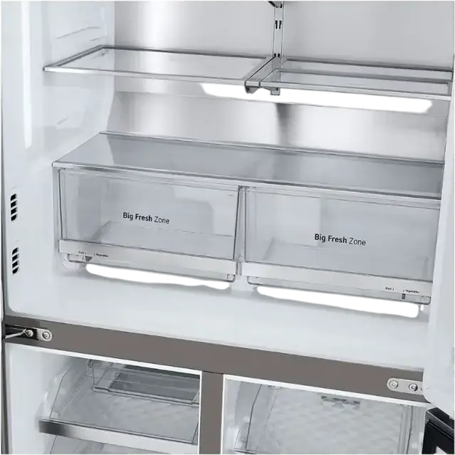 Frigider LG GMG960MBEE Side-by-Side, 610L, InstaView Door-in-Door, No Frost, Compressor Smart Inverter, Dispenser Apa si Gheață, ThinQ Wi-Fi, Argintiu
