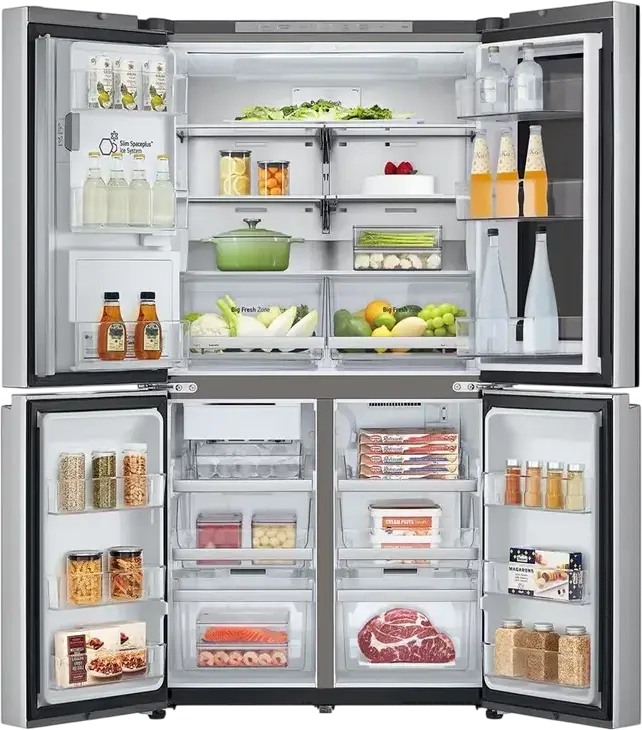 Frigider LG GMG960MBEE Side-by-Side, 610L, InstaView Door-in-Door, No Frost, Compressor Smart Inverter, Dispenser Apa si Gheață, ThinQ Wi-Fi, Argintiu