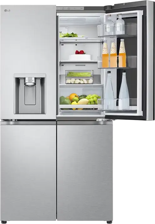Frigider LG GMG960MBEE Side-by-Side, 610L, InstaView Door-in-Door, No Frost, Compressor Smart Inverter, Dispenser Apa si Gheață, ThinQ Wi-Fi, Argintiu