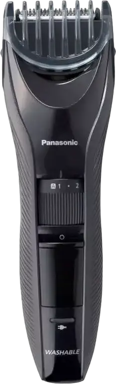 Trimmer Panasonic ER-GC51 pentru barbati, barba si par, lame din otel inoxidabil 45 grade, 19 setari lungime 0.5-10mm, cadran rotativ, impermeabil