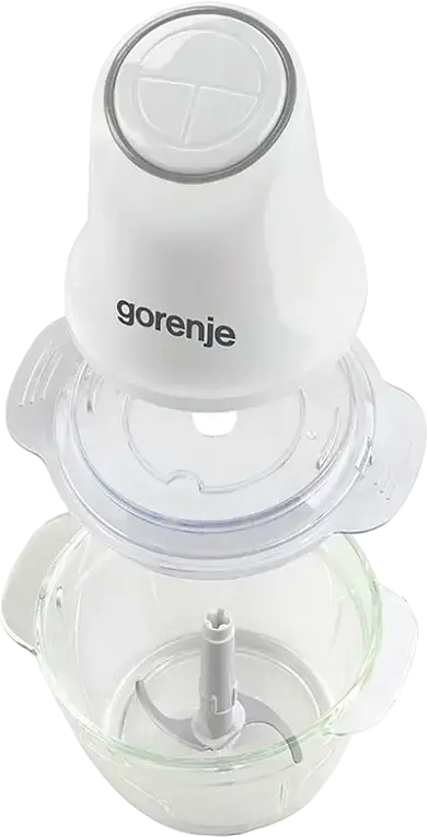Toimator electric de legume Gorenje S501GW, Putere 500W, Bol de sticla 1L, Lame din otel inoxidabil, Functie Pulse, Alb