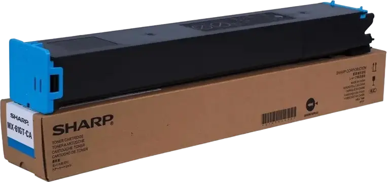 Тонер-картридж Sharp MX-61GT голубого цвета для принтеров MX-2651, MX-3070N, MX-4051, MX-6071, повышенный ресурс до 24 000 страниц