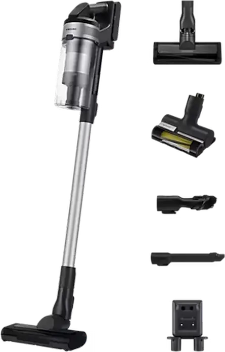 Samsung Jet 65 Pet Cordless Stick Vacuum Cleaner, 150W Suction, Digital Inverter Motor, 40min Runtime, 0.8L Multicyclone Bin, Pet Turbo Brush, Black/Silver