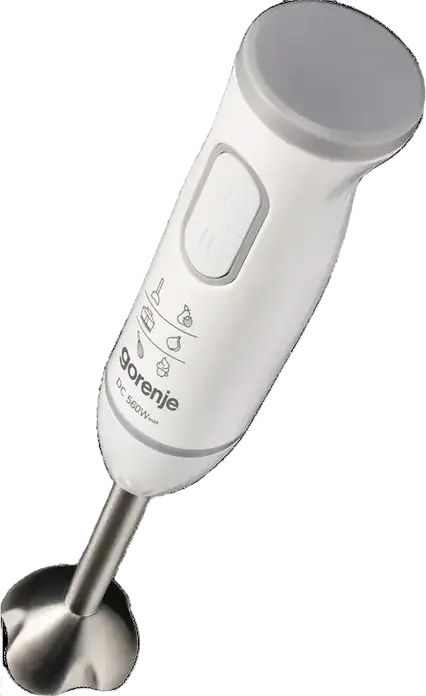 Gorenje HBC564QW Life Collection Hand Blender, 560W DC Motor, Stainless Steel Blending Foot, 2 Speeds with Pulse, Chopper, Whisk, and Beaker, White