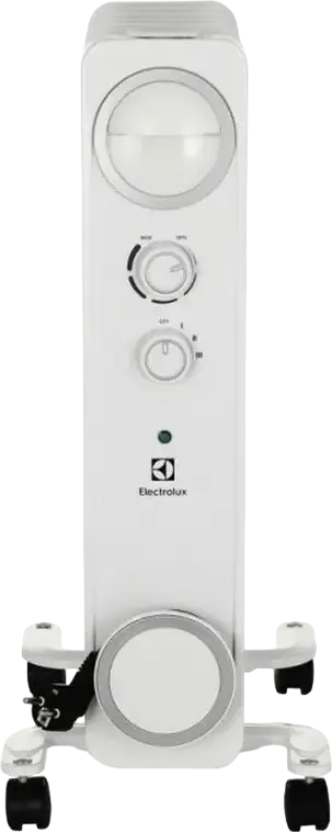 Electrolux Sphere EOH/M-6157N EU Oil Radiator, 1500W Speed Heating, Mechanical Thermostat, White, Floor-standing with Castors for 20m2 Rooms