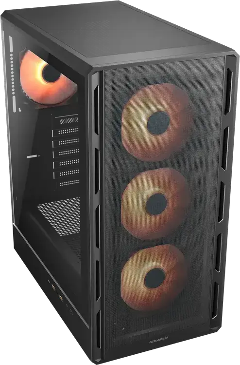 Корпус Cougar Airface Pure PRO Mid Tower ATX, Черный, 4 ARGB PWM вентилятора 120мм, USB 3.2 Gen 2 Type-C, поддержка GPU до 320мм, CGR-2GA5B-P