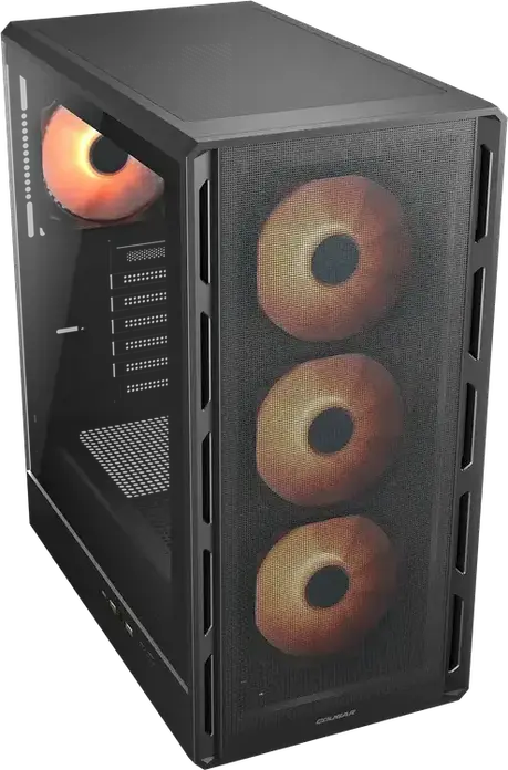 Корпус Cougar Airface Pure PRO Mid Tower ATX, Черный, 4 ARGB PWM вентилятора 120мм, USB 3.2 Gen 2 Type-C, поддержка GPU до 320мм, CGR-2GA5B-P