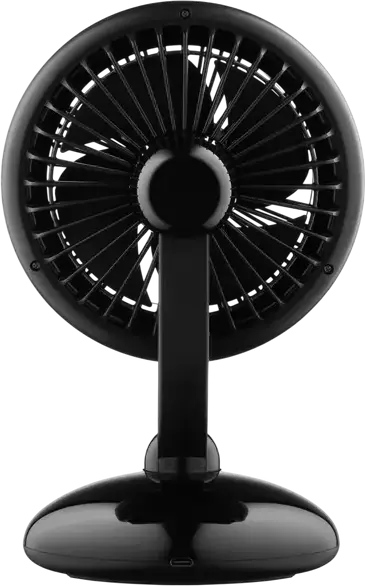 Ardesto FT-F3600BL AviaFan Axial Desk Fan, 12 cm, 3600 mAh Li-ion Battery, 3 Speed Levels, USB-C Charging, LED Backlight, Black ABS Plastic