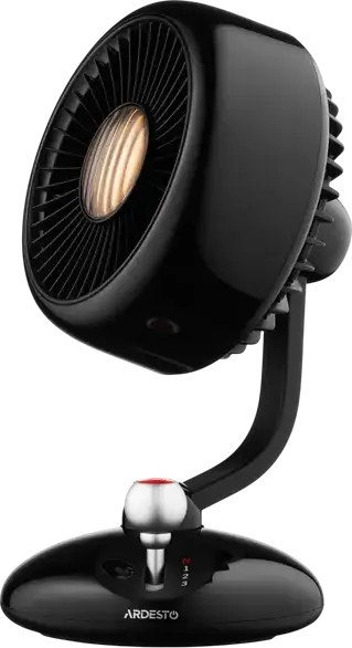 Ardesto FT-F3600BL AviaFan Axial Desk Fan, 12 cm, 3600 mAh Li-ion Battery, 3 Speed Levels, USB-C Charging, LED Backlight, Black ABS Plastic