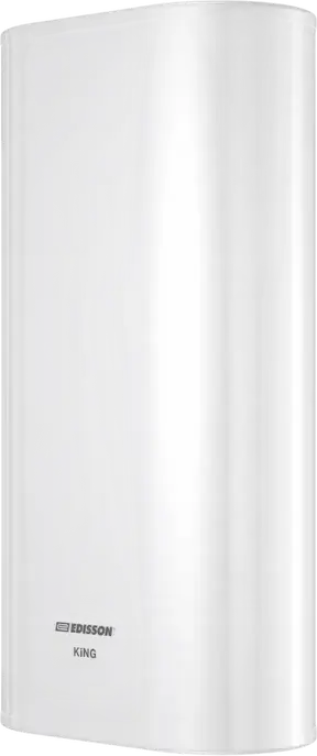 EDISSON King 100 V Electric Water Heater, 100L Vertical Boiler, 2000W, Stainless Steel Case, White, Max 65°C, Automatic Shut-off