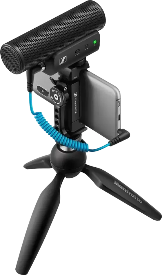 Microfon portabil pentru înregistrare vocală Sennheiser MKE 400, Cu fir, Negru