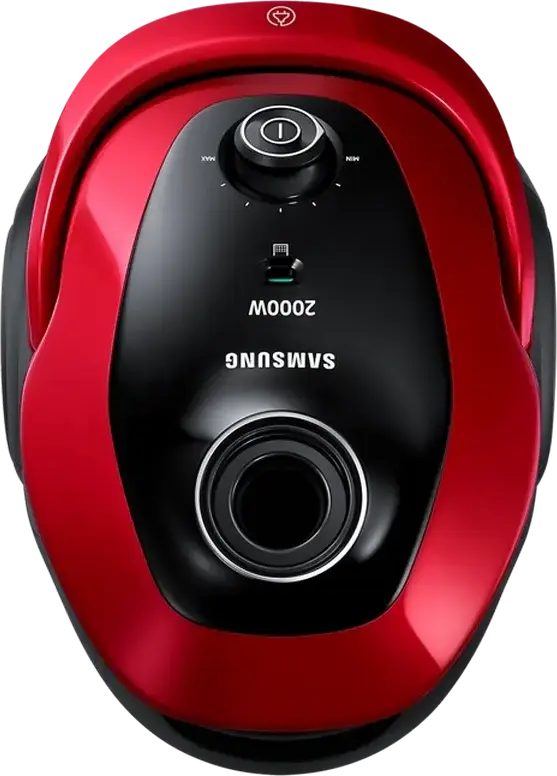 Samsung VC20M257AWR Bagged Vacuum Cleaner, 2000W, 460W Suction, 2.5L Dust Bag, HEPA 13 Filter, EZClean Cyclone Technology, Red/Black