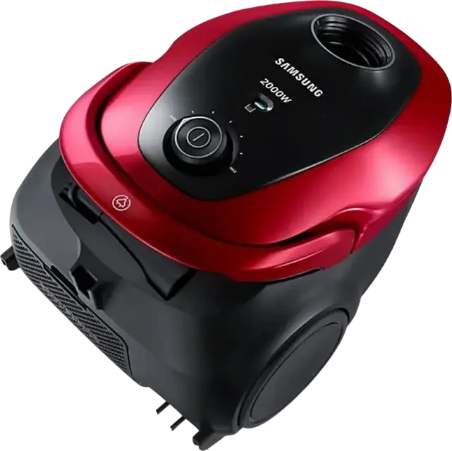 Samsung VC20M257AWR Bagged Vacuum Cleaner, 2000W, 460W Suction, 2.5L Dust Bag, HEPA 13 Filter, EZClean Cyclone Technology, Red/Black