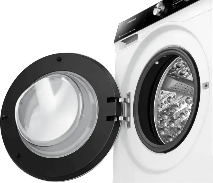 Стиральная машина Hisense WF7S1247BW с фронтальной загрузкой, 12 кг, 1400 об/мин, класс энергопотребления A, AI Super Wash, автодозировка, пар, Wi-Fi, белая