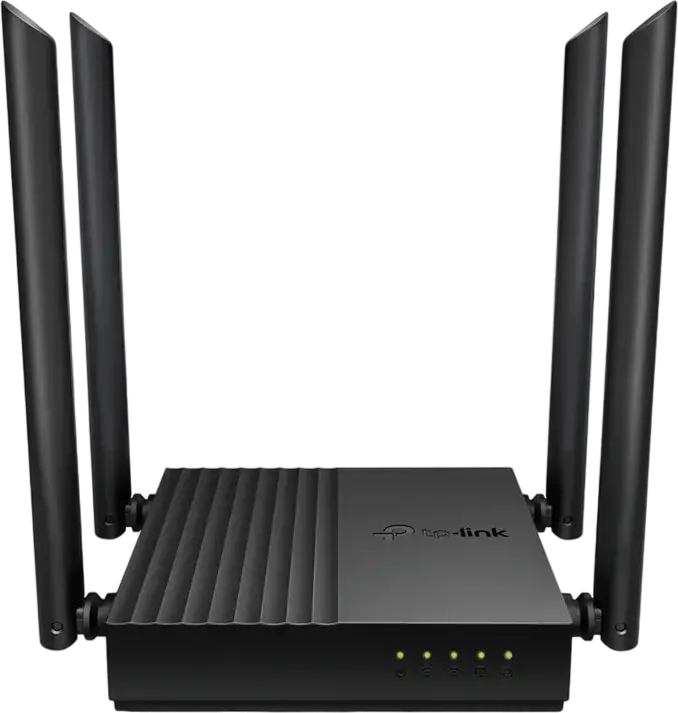 TP-Link Archer C64 AC1200 Wireless Dual Band Gigabit Router, MU-MIMO, Beamforming, WPA3 Security, 4 External Antennas, OneMesh, Black
