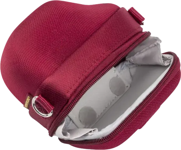 Rivacase 7117-XS Digital Case for High/Ultra Zoom and Compact Camcorders, EVA Shock Absorbing Padding, Polyester, Red, with Shoulder Strap
