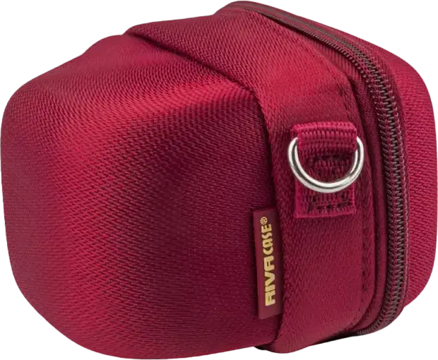 Rivacase 7117-XS Digital Case for High/Ultra Zoom and Compact Camcorders, EVA Shock Absorbing Padding, Polyester, Red, with Shoulder Strap