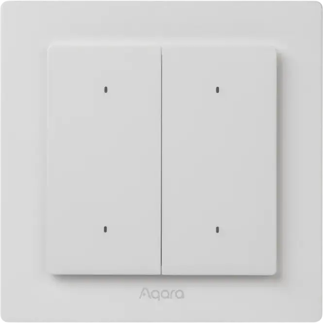Aqara Light Switch H2 EU WS-K080 Intrerupator Smart de Perete, 4 Butoane 2 Canale, Matter over Thread, Zigbee, Bluetooth, cu sau fara Neutru, Alb