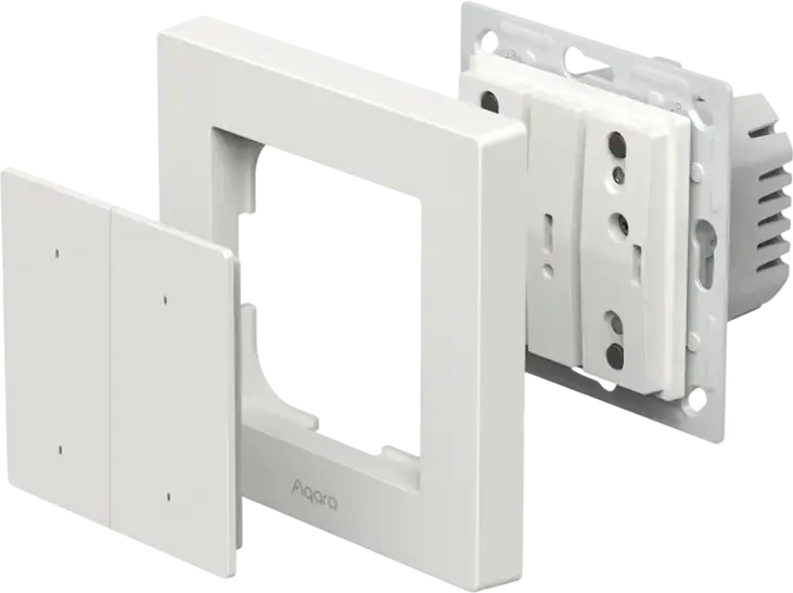 Aqara Light Switch H2 EU WS-K080 Intrerupator Smart de Perete, 4 Butoane 2 Canale, Matter over Thread, Zigbee, Bluetooth, cu sau fara Neutru, Alb