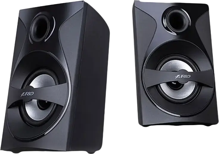 F&D F380X 2.1 Channel Multimedia Speaker System, 54W RMS, Bluetooth NFC USB SD AUX, Digital FM Radio, Wooden MDF Subwoofer with LED Lighting, Black