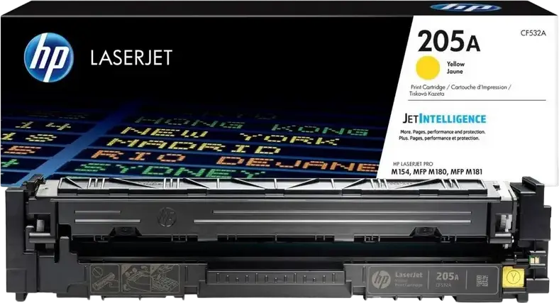 Тонер-картридж HP 205A CF532A желтый, стандартной емкости, JetIntelligence, ресурс 900 страниц для Color LaserJet Pro MFP M180, M181, M154