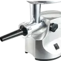 Мясорубка Kenwood MG 516, 1600 Вт, производительность 2 кг/мин, корпус из литого алюминия, 3 решетки, овощерезка с 4 дисками, серебристый