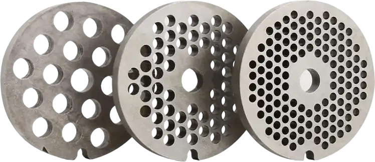 Мясорубка Kenwood MG 516, 1600 Вт, производительность 2 кг/мин, корпус из литого алюминия, 3 решетки, овощерезка с 4 дисками, серебристый