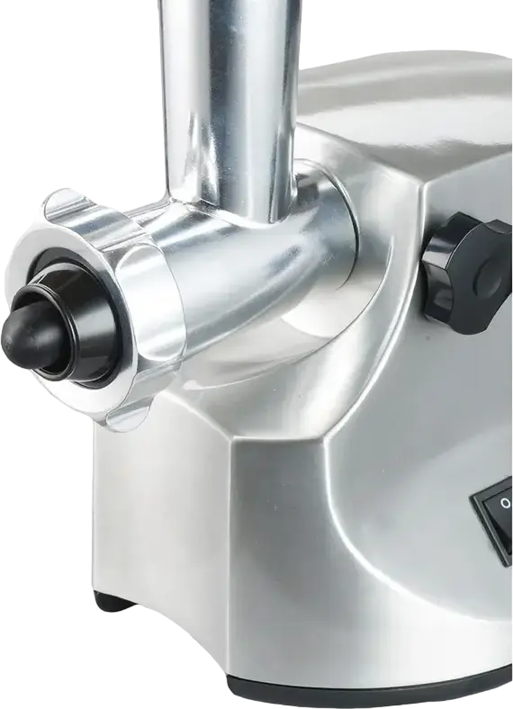 Мясорубка Kenwood MG 516, 1600 Вт, производительность 2 кг/мин, корпус из литого алюминия, 3 решетки, овощерезка с 4 дисками, серебристый
