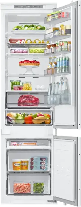 Samsung BRB70F30AES0EO Built-in Refrigerator with Bottom Freezer, 298L Net Volume, Twin Cooling Plus, No Frost, WiFi SmartThings, AI Energy, White