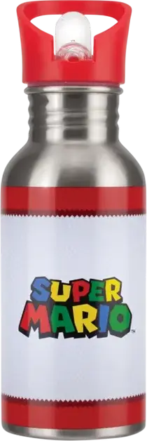 Sticla de apa Paladone Super Mario with Straw, Multicolor