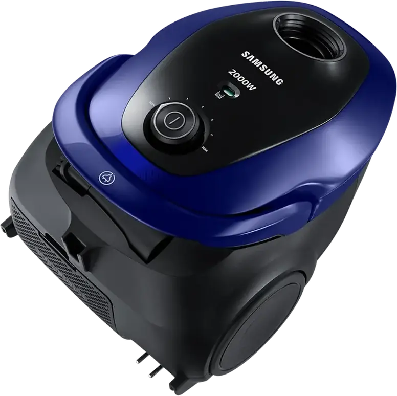 Samsung VC20M255AWB/UK VC2500 Bagged Cylinder Vacuum Cleaner, 2000W, 460W Suction, 2.5L Dust Bag, HEPA 13 Filter, EZClean Cyclone, Blue/Black