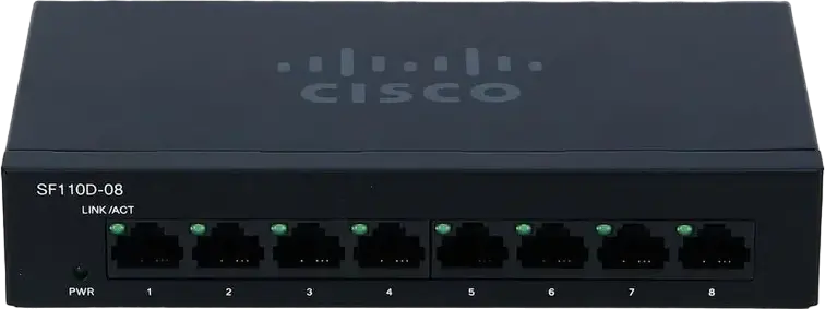 Switch de rețea Cisco SF110D-08, 8x 10/100 Mbps