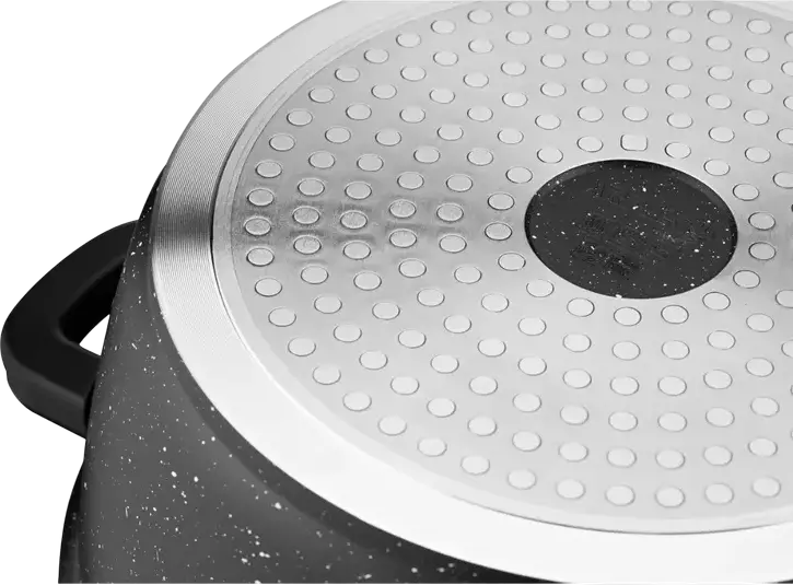 Ardesto AR2424GE Gemini Anzio Cast Aluminum Casserole with Glass Lid, 24 cm, 4.4 L, Non-stick Marble Coating, Induction Compatible, Black