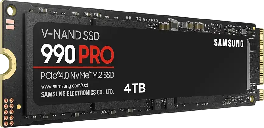 Samsung 990 PRO 4TB M.2 NVMe PCIe Gen 4.0 x4 SSD MZ-V9P4T0BW, Up to 7450MB/s Read, 6900MB/s Write, 3D TLC V-NAND, PS5 Compatible